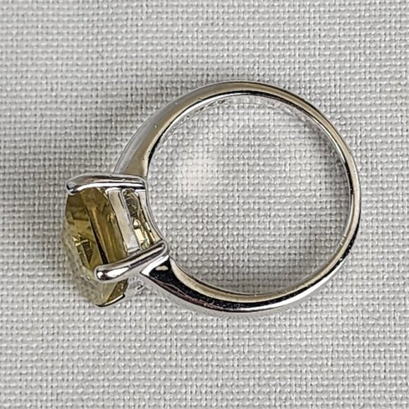 925 Sterling Silver Yellow Citrine Gemstone Ring Size 8 - Picture 6 of 8